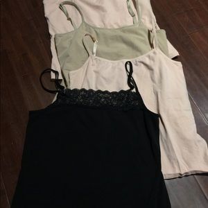 4 women’s  spaghetti strap tanks